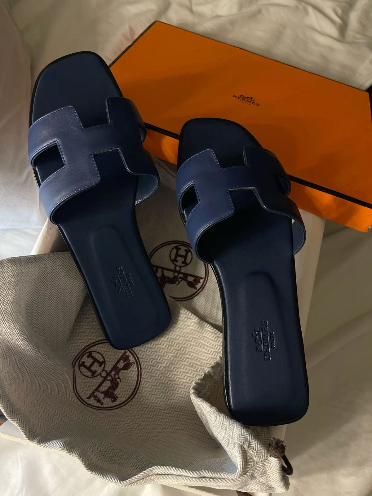 Hermes sandalias azul marino (mujer)
