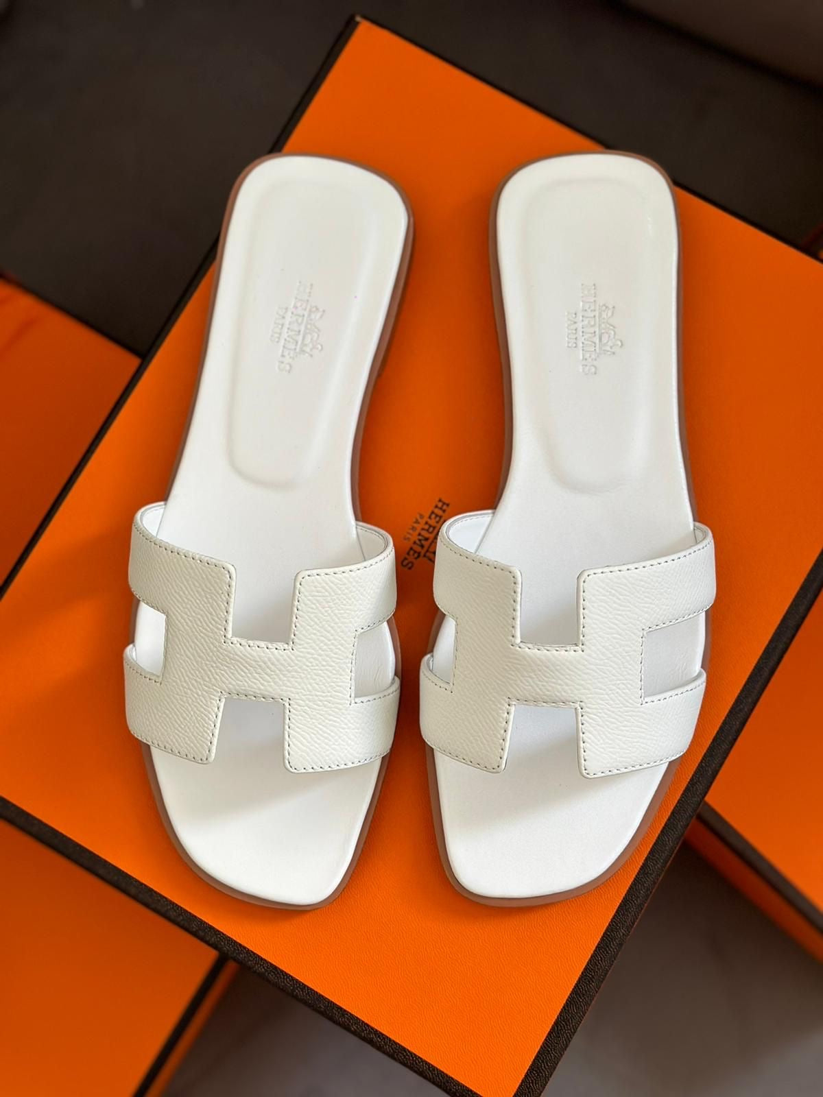 Hermes sandalias white (mujer)