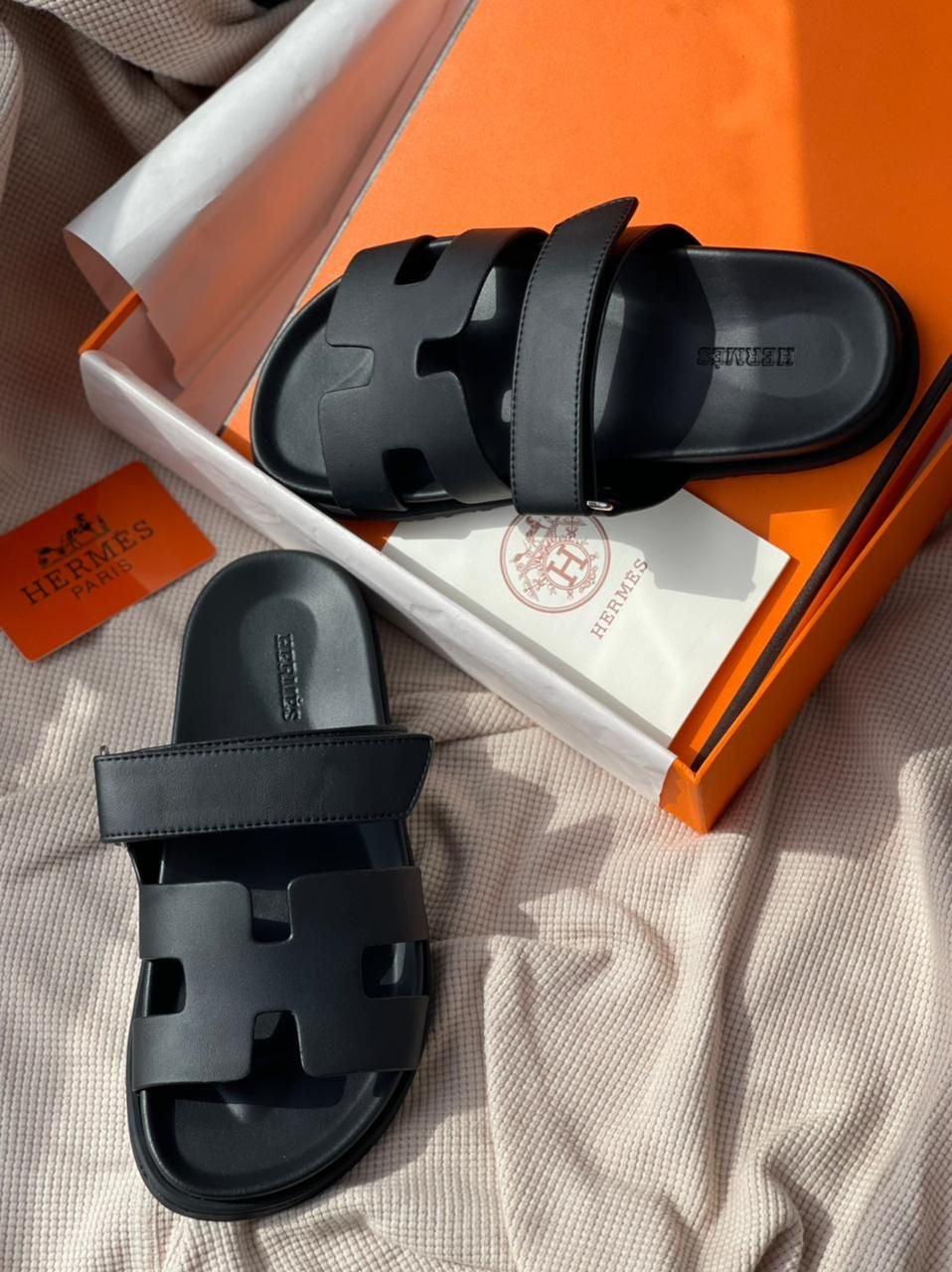 Hermes sandalias Black (Hombre)