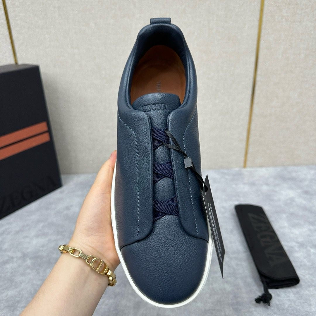 Zegna Stitch blue piel